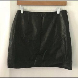 Valentino Faux vegan leather logo inside black mini skirt